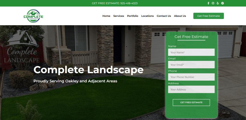 Screenshot of the Complete Cleanyard website