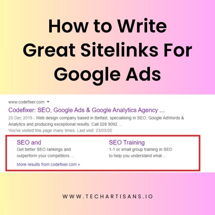 Great Sitelinks For Google Ads