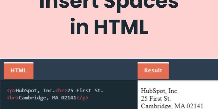 Insert Spaces in HTML